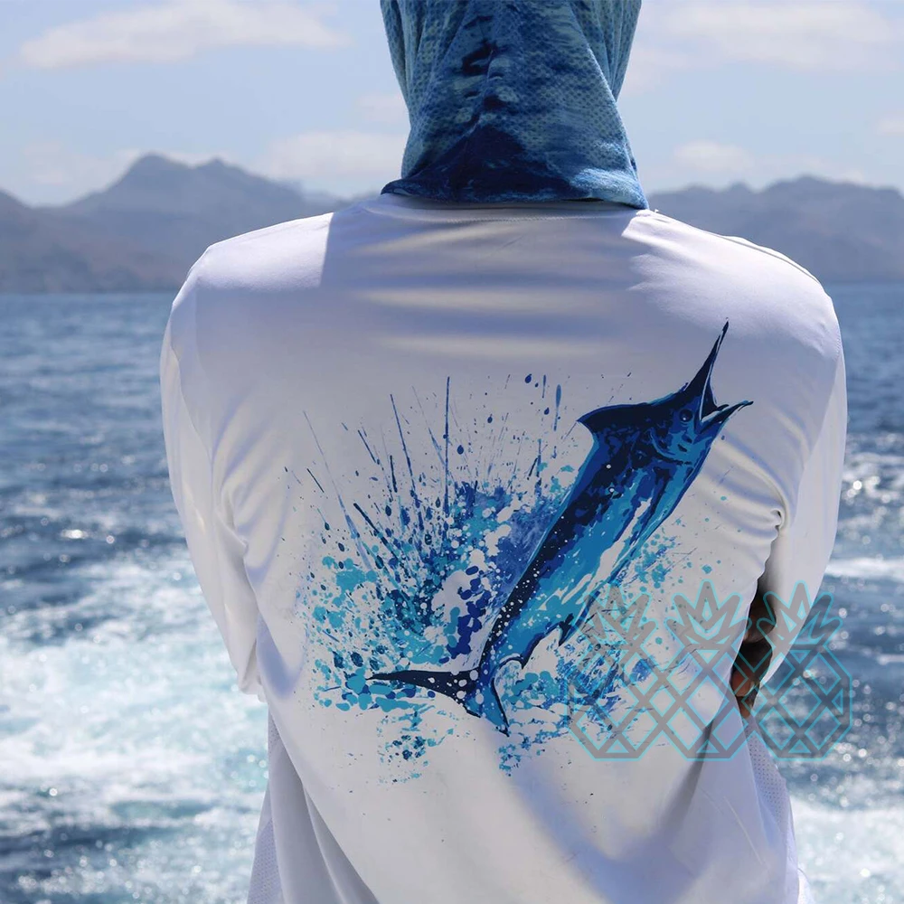 Shallow Tails Fishing Shirts Men UPF 50+ Long Sleeve Breathable TShirt