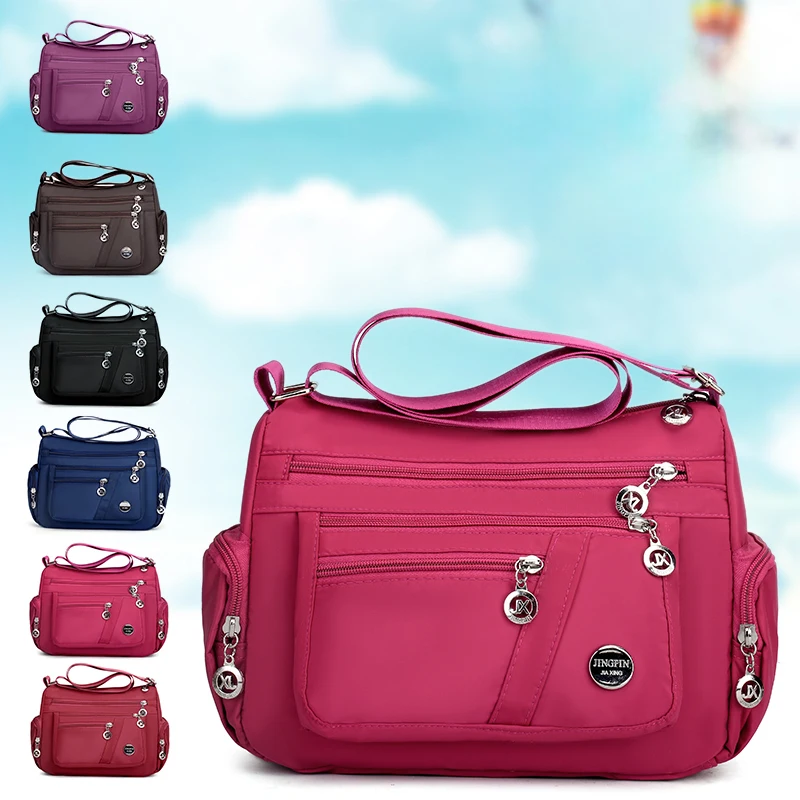 Men's and women's multi pocket crossbody bags, large capacity portable, casual travel and hiking crossbody bags, outdoor shoulde