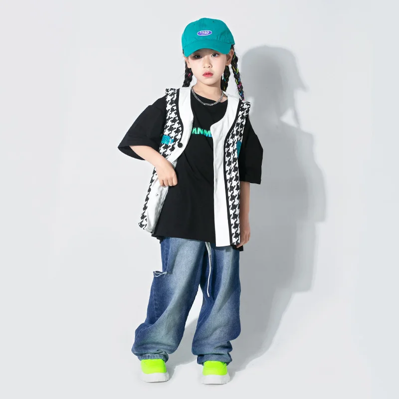 

Children's hip-hop style performance clothes hiphop children's Vest suit performance clothes summer clothes