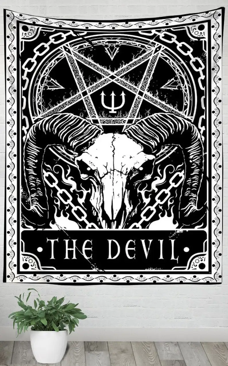The Devil Tarot Card Wall Hanging Ocultt Tapestries Bedroom Living Room  Home Dorm Decor|Decorative Tapestries| - AliExpress