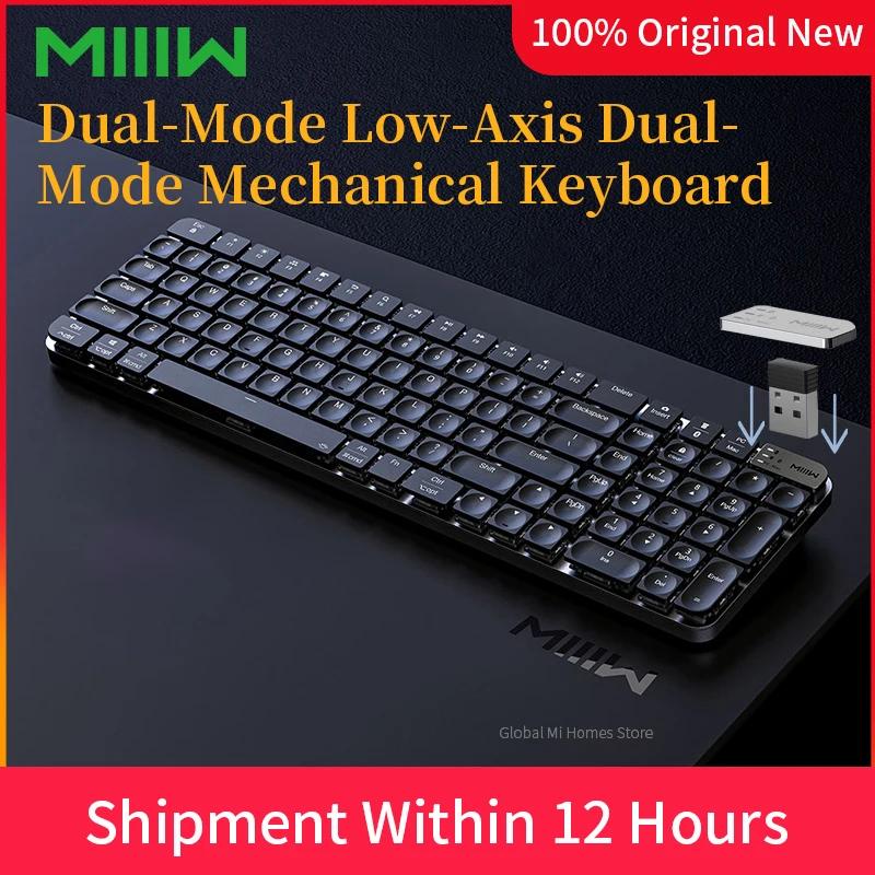 

MIIIW K10 Dual-mode Low-profile Ultra-slim Mechanical Keyboard Pro Wireless Bluetooth&2.4GHz Office and Gaming Keyboard