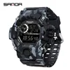 SANDA 2183 Electronic Watch Fashion Military Camo Waterproof Outdoors Sports Digital Display Silicone Strap Wristwatchs for Men 6