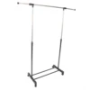 Single-bar Vertical & Horizontal Stretching Stand Clothes Rack with Shoe Shelf YJ-02 Black & Silver 4