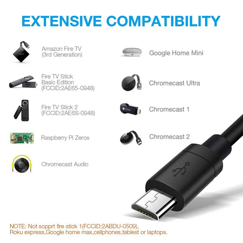 Adaptador de tarjeta de red Ethernet, alimentación Micro USB a RJ45  10/100Mbps para Fire TV Stick Chromecast para Google - AliExpress