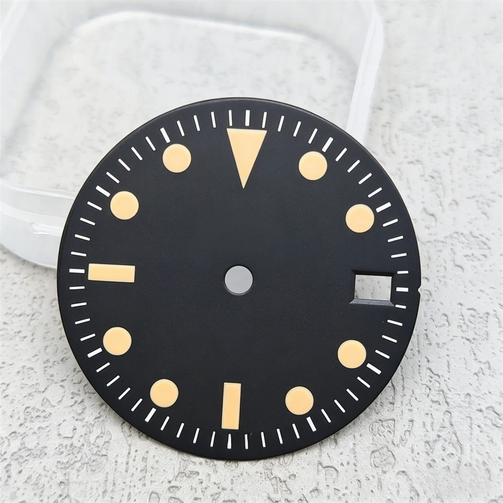 삼각대 HILEGU HL00300625 28.5mm 빈티지 다이얼 그린 루미너스 NH34 또는 NH35 또는 8215 시계 부품 삼각대 액세서리