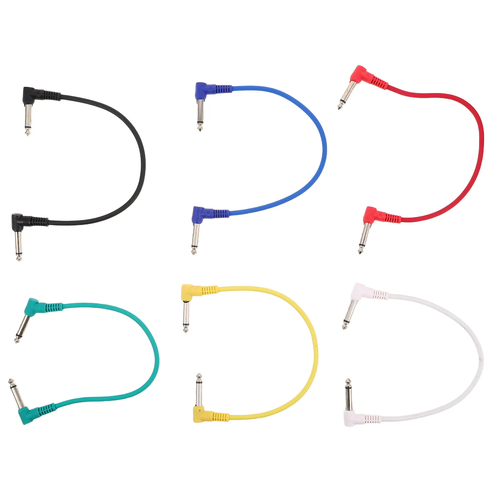 6Pcs 일렉트릭 기타 효과 페달 패치 케이블 30Cm 금속 하우징 소음 감소 기타 베이스 앰프용 안정적인 신호 전송