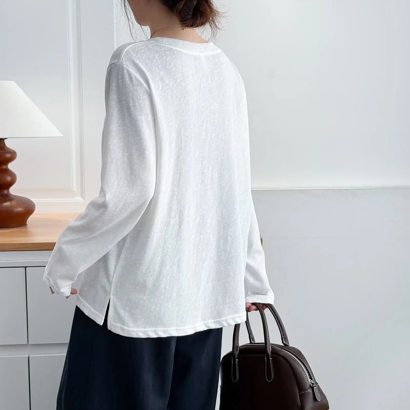 Fashion Plus Size Women's T-Shirt Autumn New Style Basic Casual Printed Letter Long Sleeve Thin Tops 2559