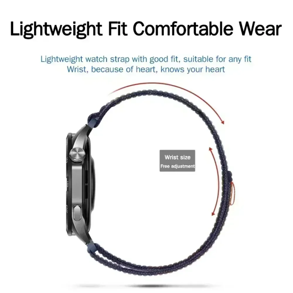 Soft Embroidery Nylon Loop Sport Strap - 20mm & 22mm Options