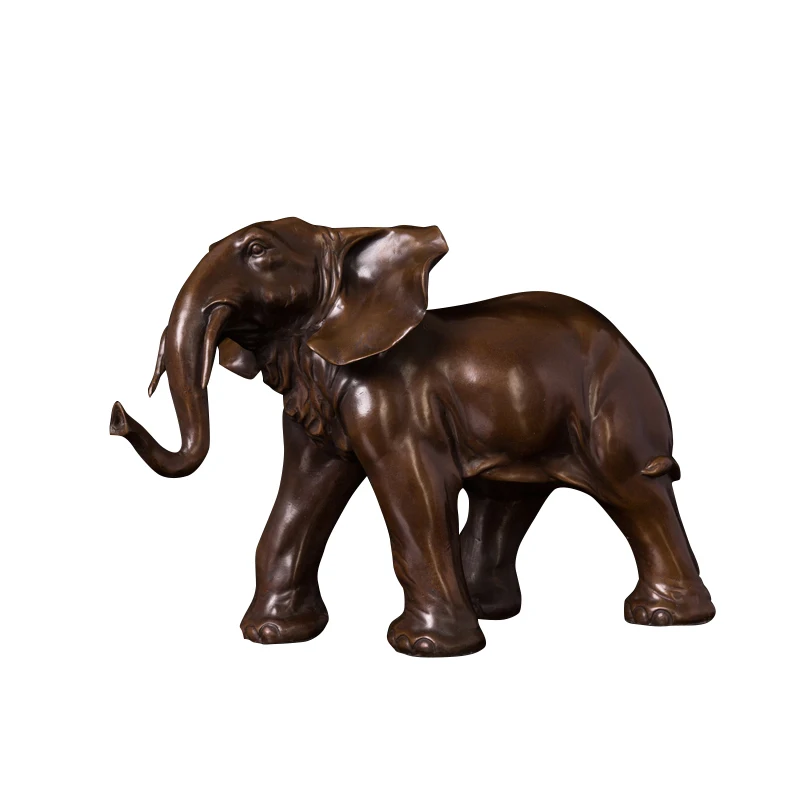 

XZ-095 Beautiful Animal Elephant Bronze Statue Sculpture Table Office Decoration Copper Elephant Figurines For Gift