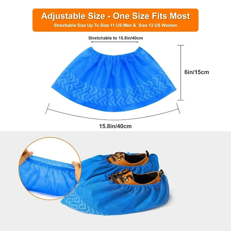 100 PCS Shoe Covers Disposable Non Slip Nonwoven Shoe Booties Tear-Resistant Lightweight Breathable Dust-Proof shoe covers