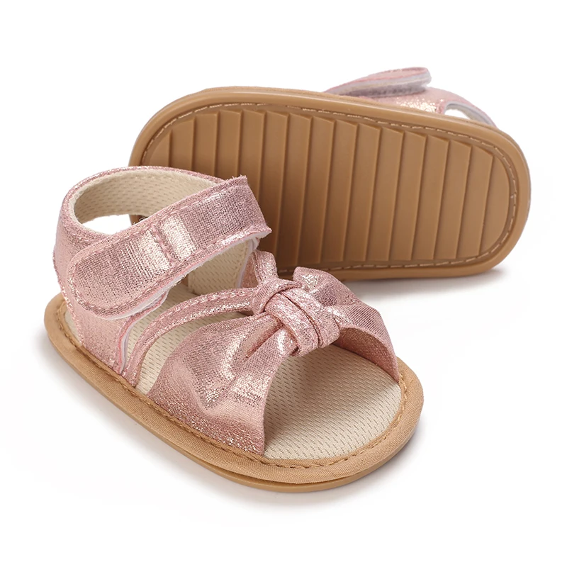 Summer New Sparkling Sandals 0-1 Year Old Baby Shoes Anti Slip Soft Bottom Exposed Toes Sparkling Women's Baby Shoes 2