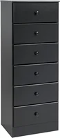 Astrid Tall Black Dresser: 16"D x 20"W x 52"H, 6-Drawer Chest for Bedroom by  - Perfect Chest of Drawers for Ample Storage 1
