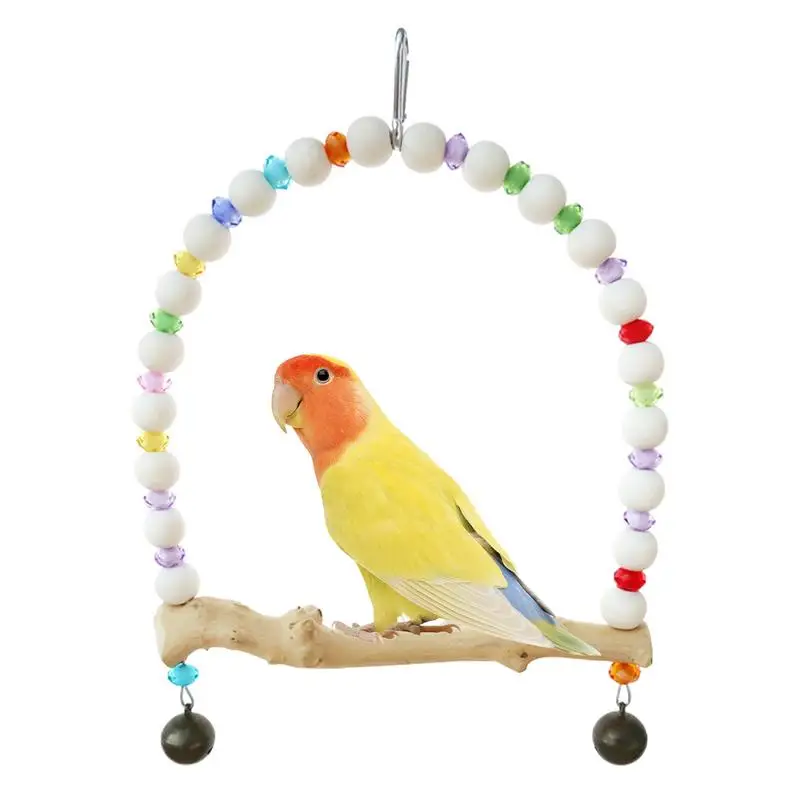 

Parrot Perch Inside Cage with Metal Hook Parrot Standing inside cage hanging Perch Toys For Small Budgies Cockatiels Conures