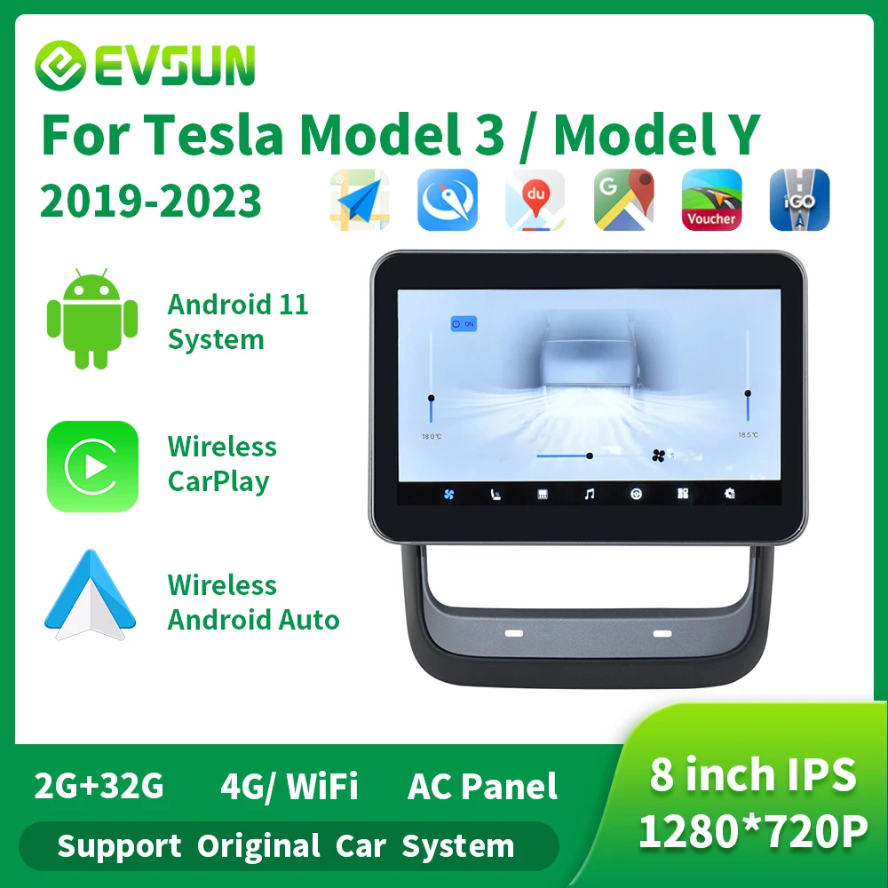 EVSUNAndroid11ForTeslaModel3Y20192023RearSeatAirCondition