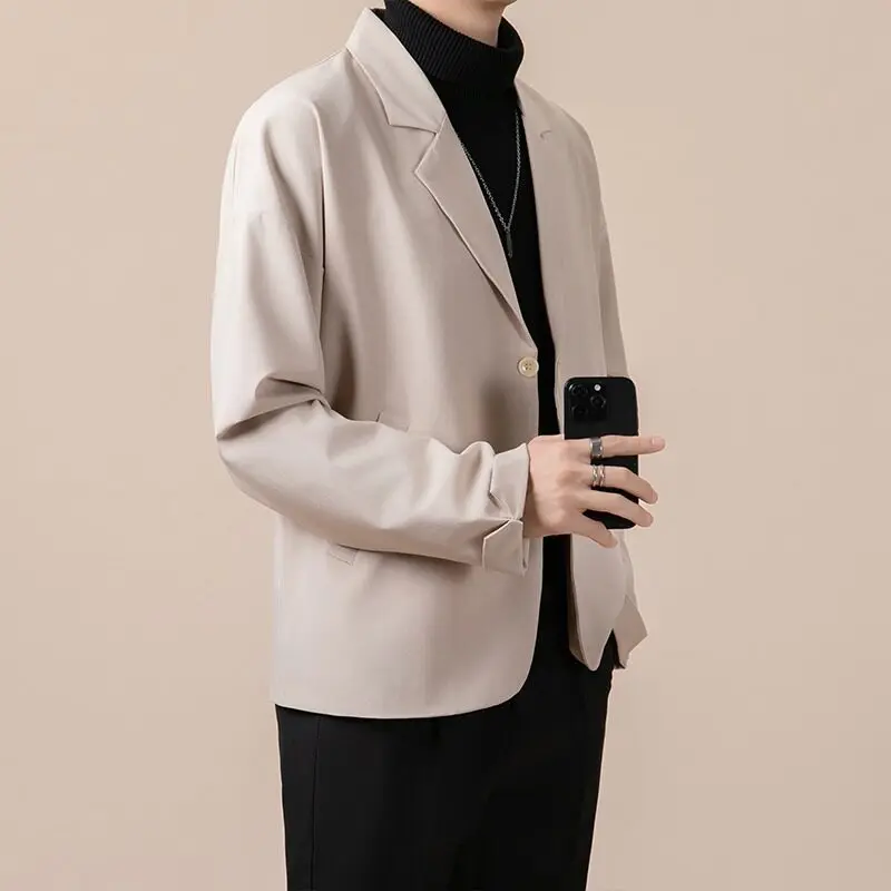 Spring Men Youth Blazer Korean Suits & Blazer High Quality Classic Fashion Blazers Male Handsome Solid Color Business Coats
