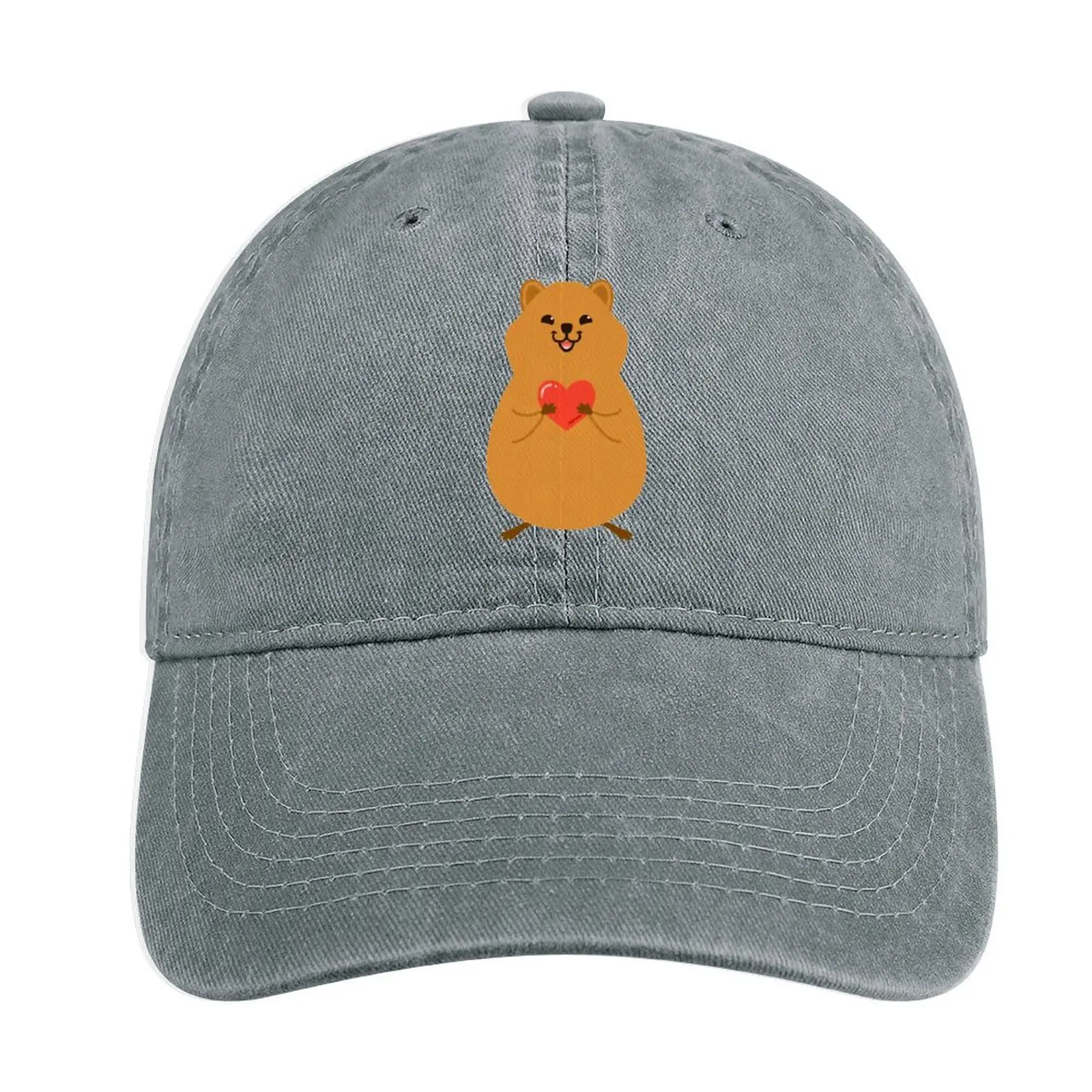 

Cute Quokka with love 3 Cowboy Hat Designer Hat Caps Fashion Beach Women Hats Men'S
