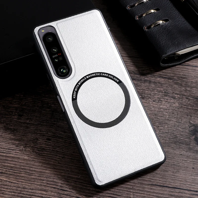 Premium PU Leather Shockproof Case with MagSafe Magnetic Wireless Charging Compatibility
