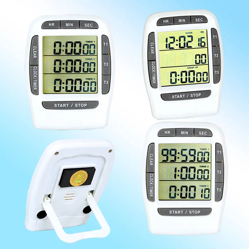 Description Picture 2 of itemDigital LCD Multi-Channel Count Down Up Timers Laboratory 3 Channel CountDown&Up Cooking Kitchen Sports Alarm Clock Timers
