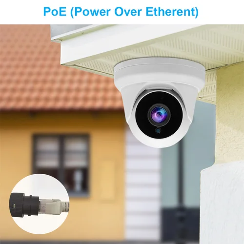 UniLook 미니 돔 POE IP 카메라, 야외 보안, 내장 마이크, 오디오 보안, 야간 투시경, Hikvision 호환, H.265, 4MP 3