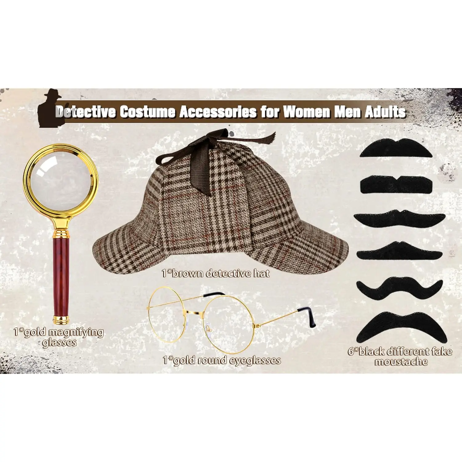5 Pcs Detective Costume Accessories Set, Detective Sherlock