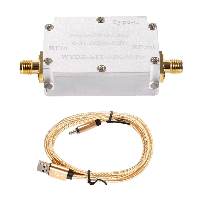 

CNC Amplifier Type-C Stepping 0.5DB 0-31.5 Amplifier Multifunction 10M-6GHZ 2W CNC Attenuator Durable Easy Install Easy To Use