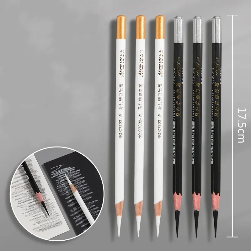 Sketching Pen Set 4MM Sketch White Charcoal Pen High-gloss Pencil Set Student Painting Soft Charcoal Art Supplies Durable and Not Easy To Break