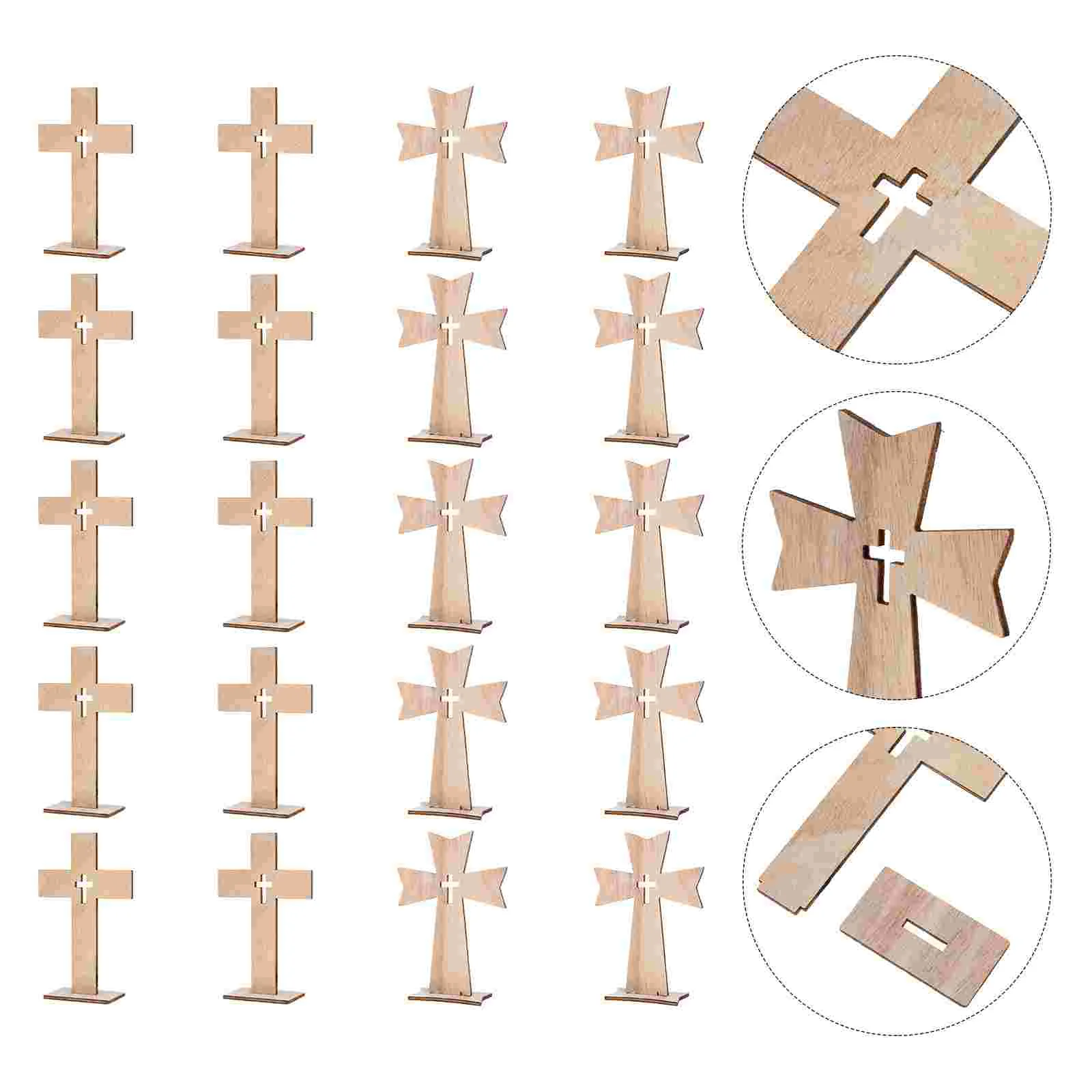 Cross Wall Crucifix Wooden Decor Wood Standing Jesus Table Religious Ornament Christian Hanginggifts Altar Tabletop Catholic