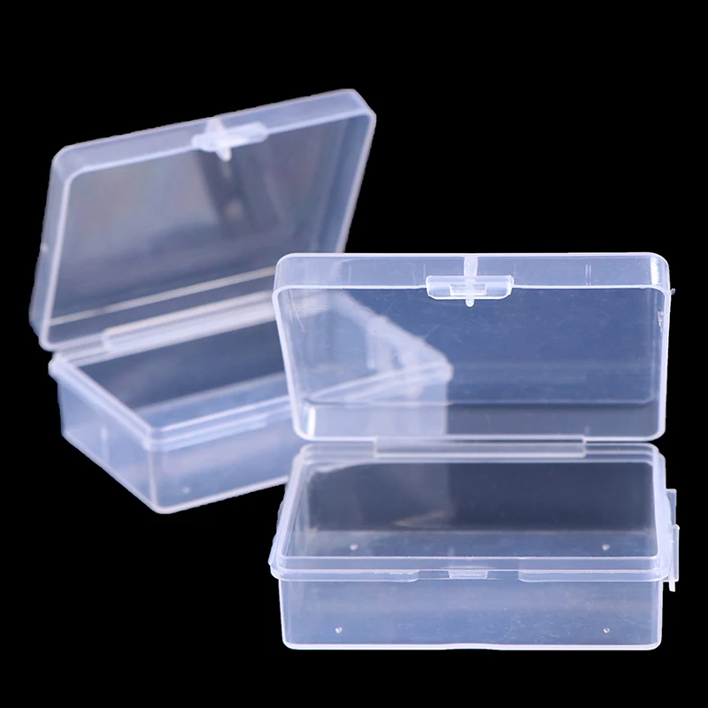 

2pcs Transparent PP Plastic Packing Box Rectangular Empty Box Jewelry Accessories Mini Key Photo Family Storage Box