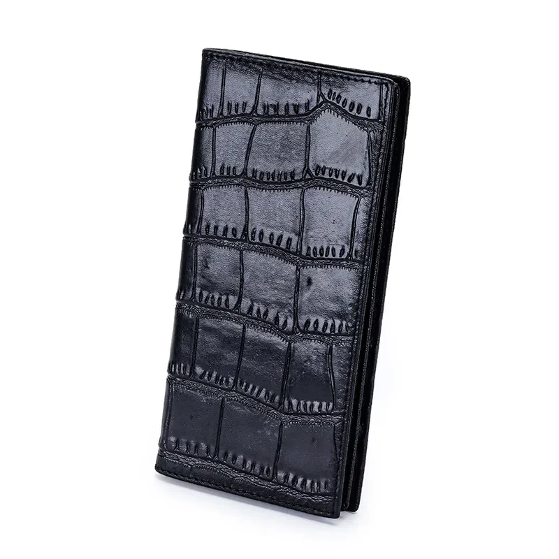 Men's Genuine Leather Wallet with Embossed Stone Pattern