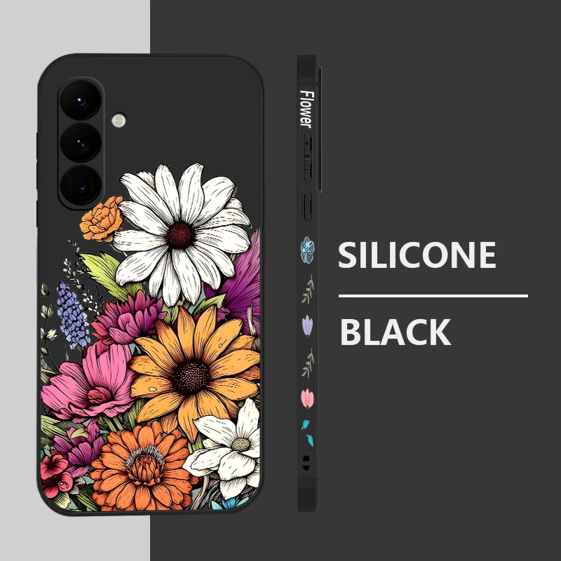 Yellow Flower Pattern Lanyard Phone Case with Ultra Soft Cover