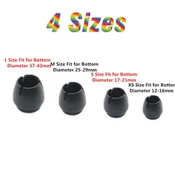 Silicone Furniture Feet Pads - Non - Slip Floor Protectors with Felt Covers (24 - Pack) - S    Fit  17 - 21mm (Black)