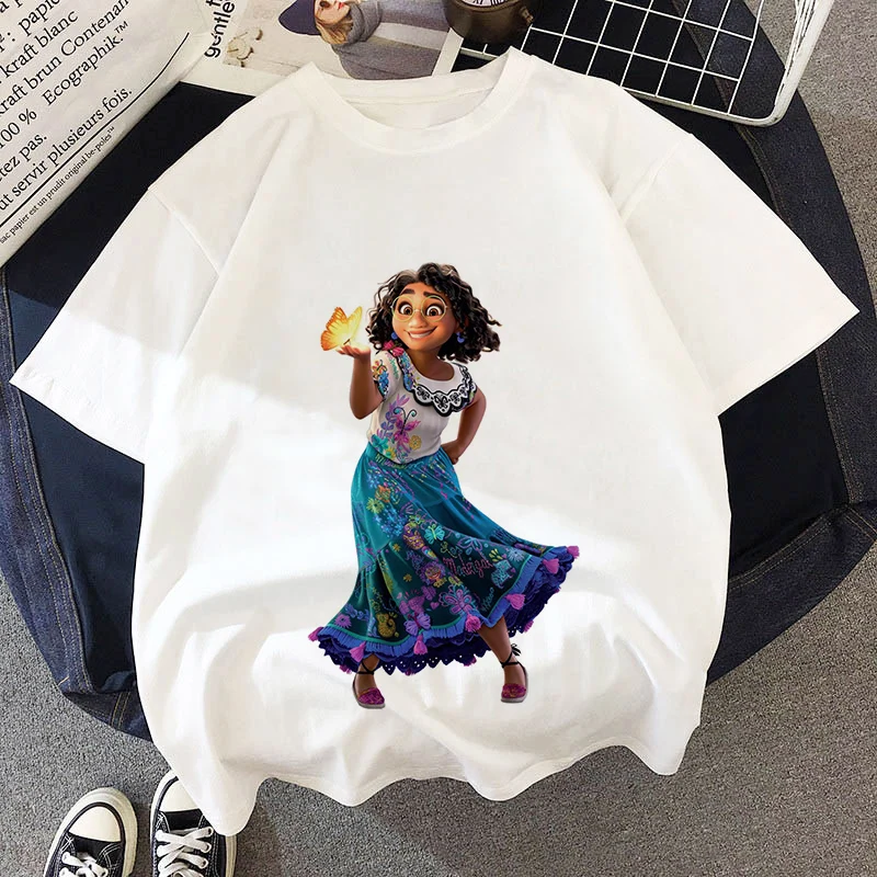 

Disney Encanto Mirabel Kids Clothes T-Shirts Boys Clothes Girl 2022 New Summer Cartoons Kawaii Fashion Anime Tops Crew Neck Tees