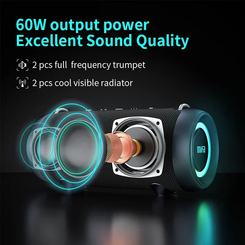 mifa A90 Bluetooth Speaker 60W Output Power Bluetooth Speaker with Class D Amplifier Excellent Bass Performace camping speaker — view 2