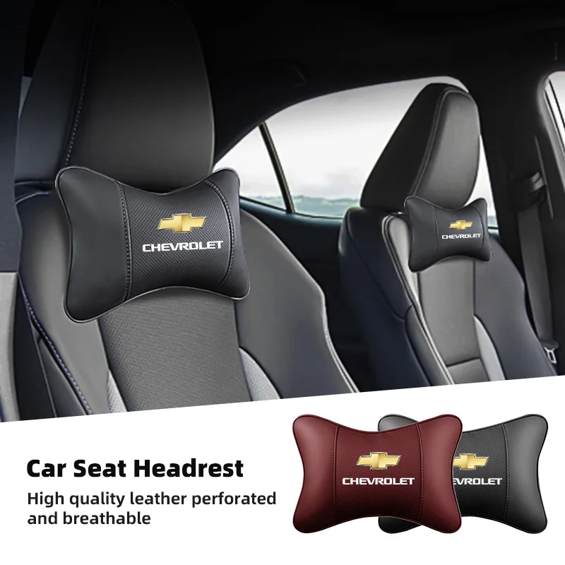 Auto Leder Sitz Kopfstütze Nacken Kissen Kopf Dämpfung Für Chevrolet Cruze Spark Captiva Suburban Camaro Malibu Silverado Tahoe