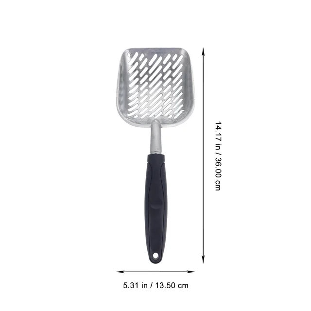 Cat Litter Scoop Aluminum Alloy Lightweight Smooth Safe Rounded Edges Large Capacity Portable Cat Litter Cleaning Shovel 5