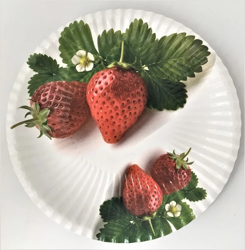 Plate cardboard D 180 &quotstrawberry" | Дом и сад