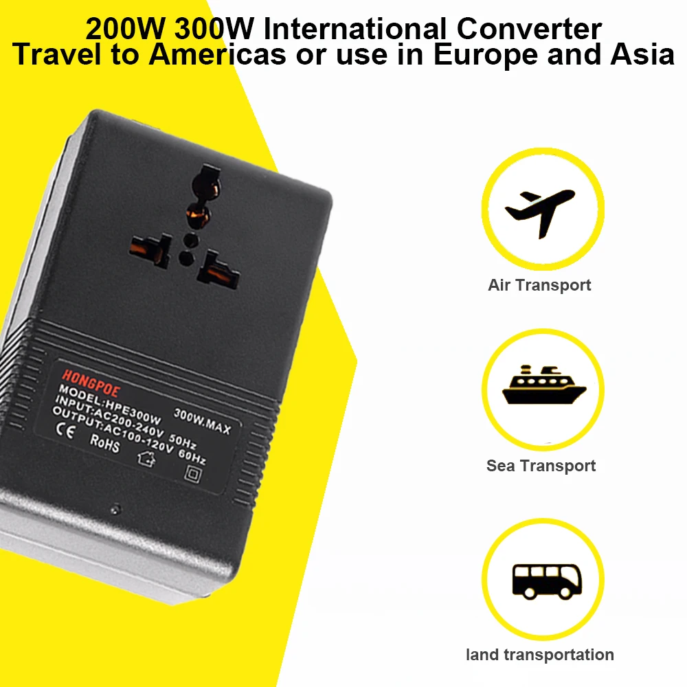 200W 300W Voltage Converter 220V To 110V or 110V to 220V Transformer Step Down Transformer voltage converter power transformer Travel Adapter