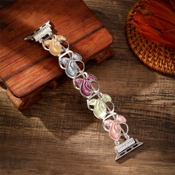 Elegant Metal Elastic Bracelet - Women's Strap - 44mm 45mm 46mm 49mm (Colorful)