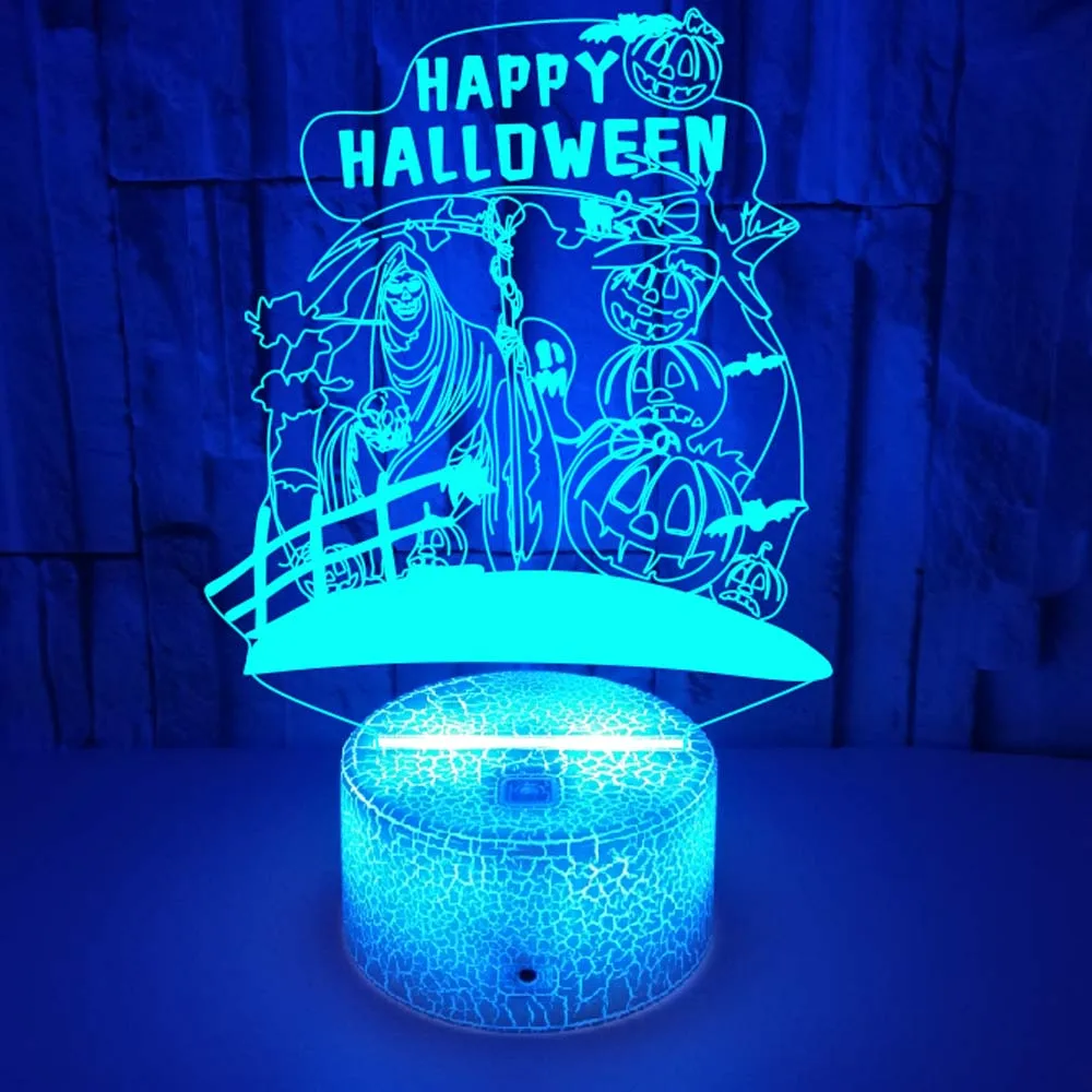 

Nighdn Happy Halloween Decorative 3D Night Lamp7 Color Changing LED Night Light Bedroom Bedside Table Lamps Child Nightlight