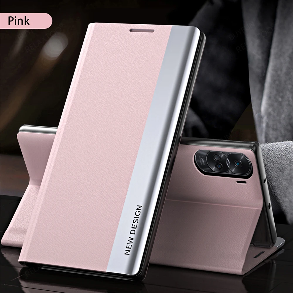 Leather Magnetic Flip Phone Case with Stand Feature