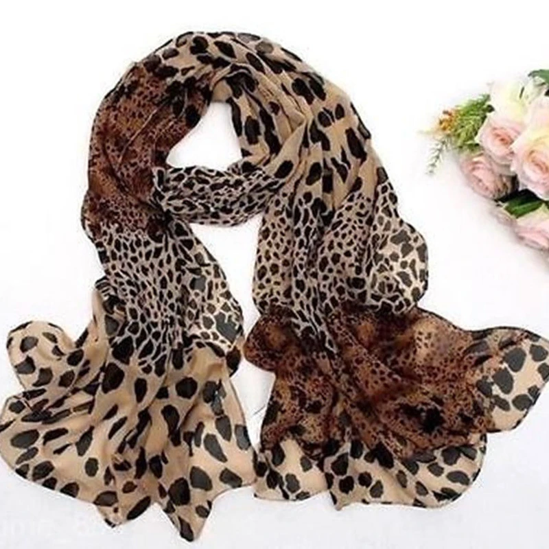 New Sunscreen Voile Thin Women Scarf Summer Girls Classic Viscose Foulard Soft Shawls Scarves Wrap Lady Print Female Leopar U7C1
