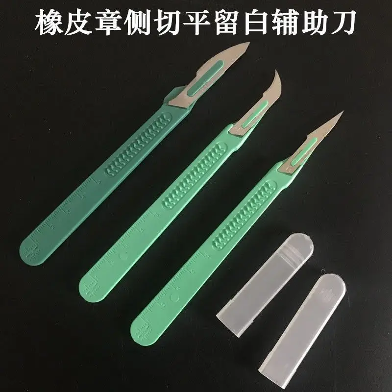 

Hand account rubber stamp side cut flat blank auxiliary carving knife utility blade ultra-sharp plastic handle thinner