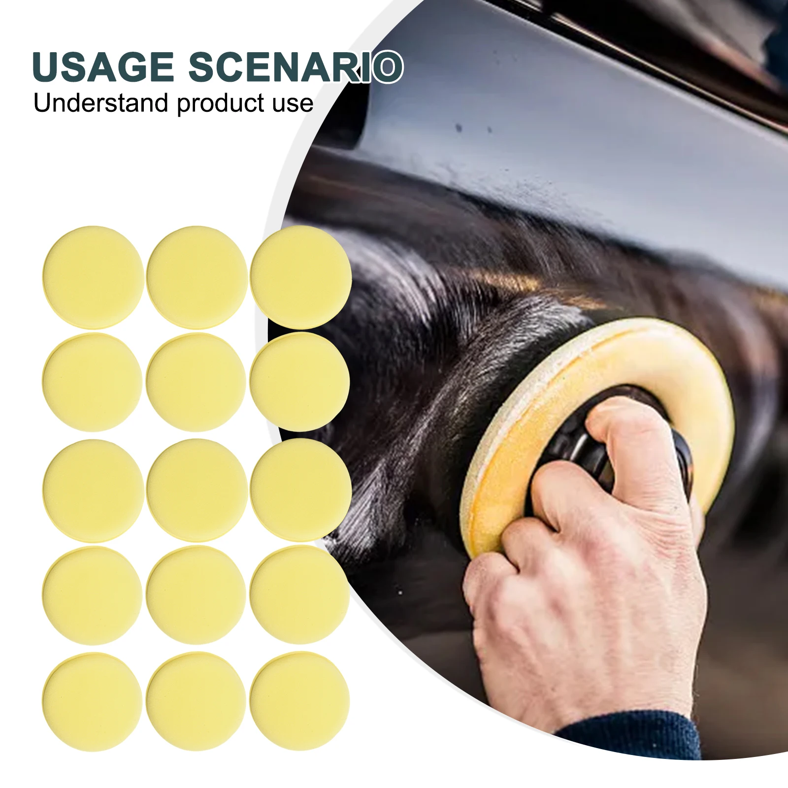 

Car Sponge Universal Waxing Yellow Polish Round Tyre Dressing 15pcs/Set Accessories Applicator Cleaning Detailing
