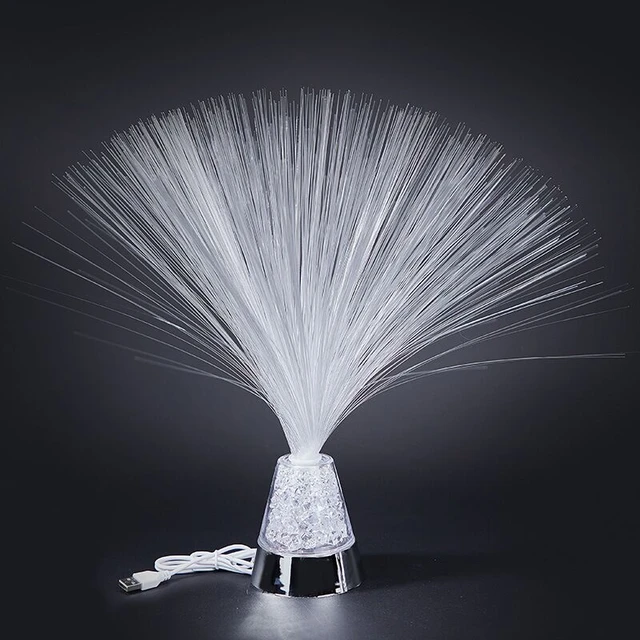 Fiber Optic Lamps with Silver Base - Color Changing