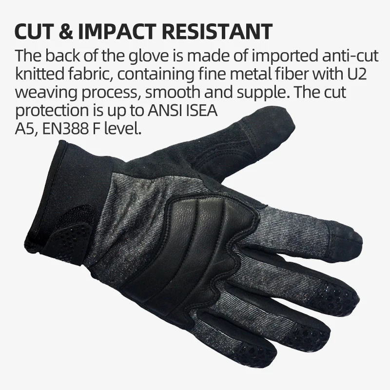 XYEHS Tactical Riot Police Search Safety Work Gloves, F Level Anti