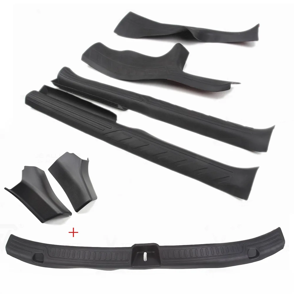 Door&Boot Sill Plate Cover For Tesla Model Y Accessori Door Entry Guards Carpet Protector Trunk Sills TPE Trims+ABS Sides Insert door and boot sill plate cover