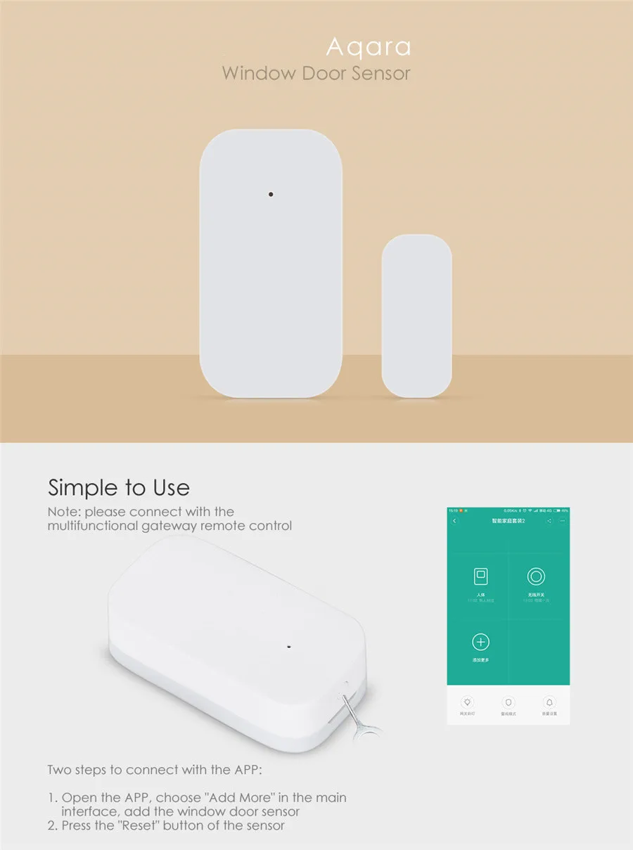 Global Version Door Window Sensor With Bracket ZigBee Wireless Connection Smart