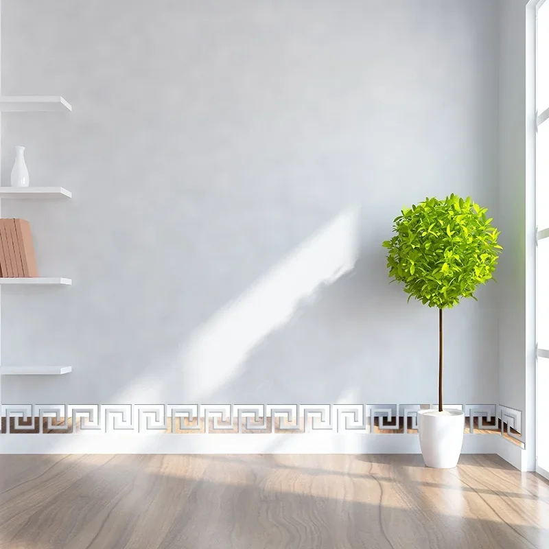 10Pc Furniture Decoration Acrylic with Adhesive Wall Decor Office Sticker Mirror for Living Room Bedroom Edge Strip Corner Line