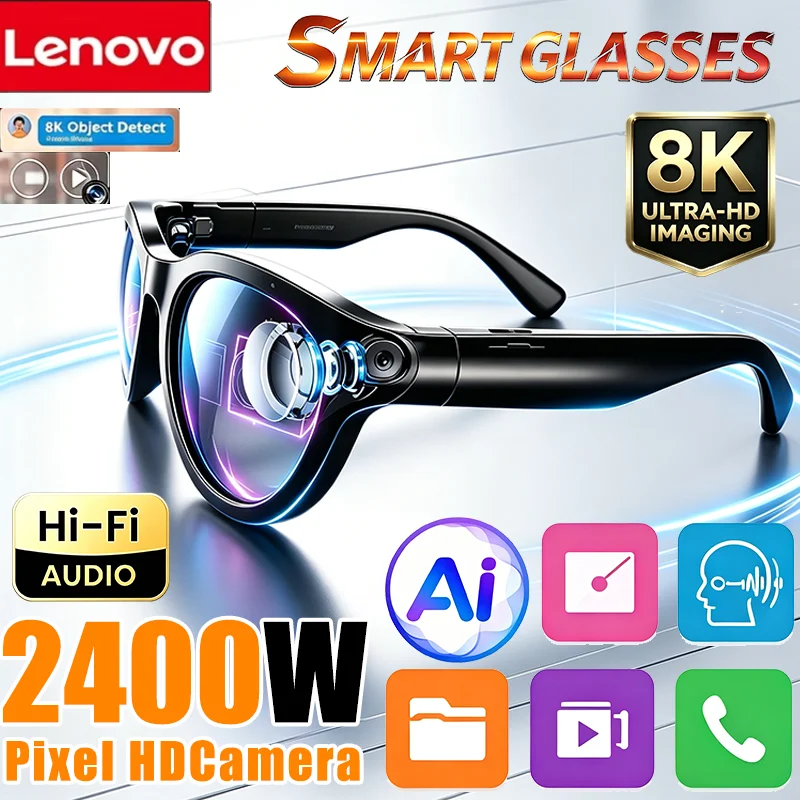 8K AI Smart Sunglasses with Video Capture and Bluetooth Audio