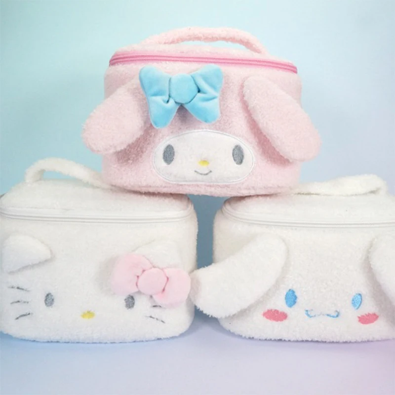 

Sanrio Kuromi Hello Kitty Portable Cosmetic Case Makeup Bag Cute My Melody Toiletries Organizer Waterproof Travel Bag Girls Toys